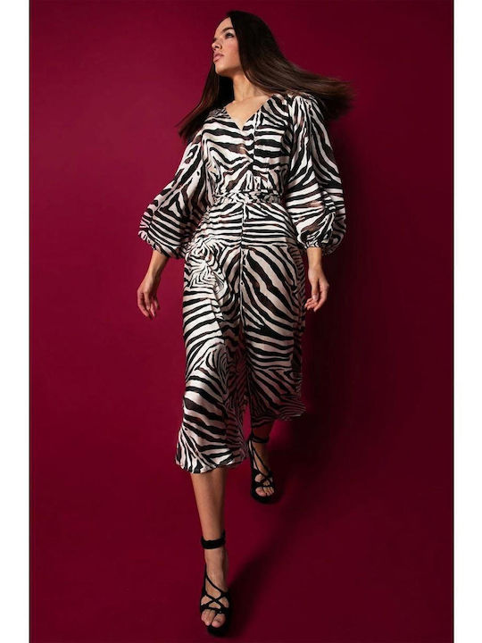 Midi Evening Dress with Slit Black