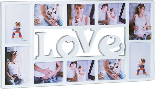 Relaxdays Collage Photo Frame for 10 Photos 36.5 x 72 x 2 cm White Relaxdays Collage Photo Frame for 10 Photos 36.5 x 72 x 2 cm White