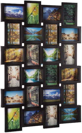 Ramă Foto 59 X 86 X 2.5 Cm Colaj 24 Fotografii Dimensiuni Diferite Negru