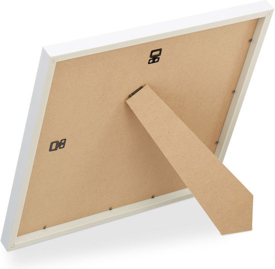 Set 2 Bilderrahmen Wand Tisch 41 x 41 x 2,5 cm Kunststoff Glas Weiß