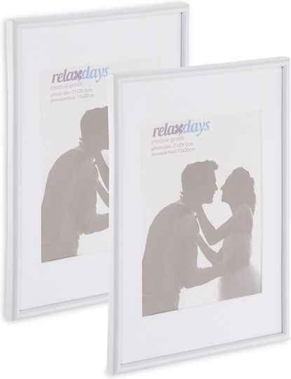 Set 2 A4 Photo Frames White Relaxdays Set 2 A4 Photo Frames White Relaxdays