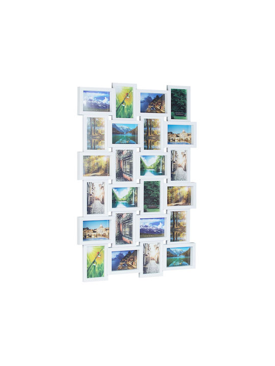 Photo Frame 59 X 86 X 2.5 Cm Collage 24 Photos Different Sizes White