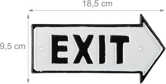 Decorative Exit Sign Dimensions 9.5 X 18.5 X 0.5 Cm Relaxdays