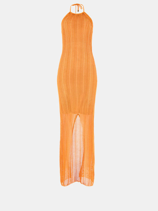 Summer Maxi Dress for Wedding Christening Orange
