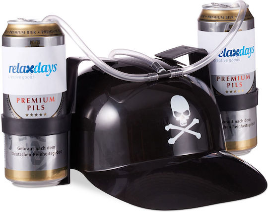 Piratenmodell Biertrinkhelm Schwarz Relaxdays