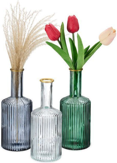 Set 3 Glasvasen Relaxdays Maße 20,5 x 8 cm Mehrfarbig