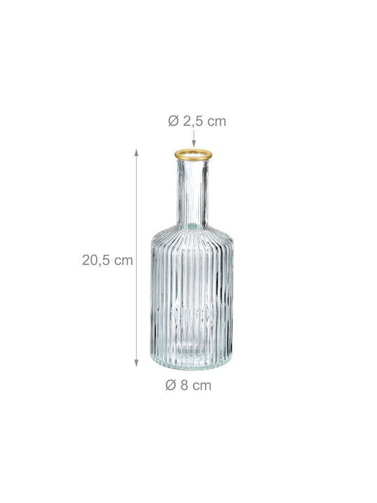 Set 3 Glass Vases Relaxdays Dimensions 20.5 X 8 Cm Multicolor