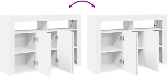 Wooden Sideboard Weiß 116x30x75cm