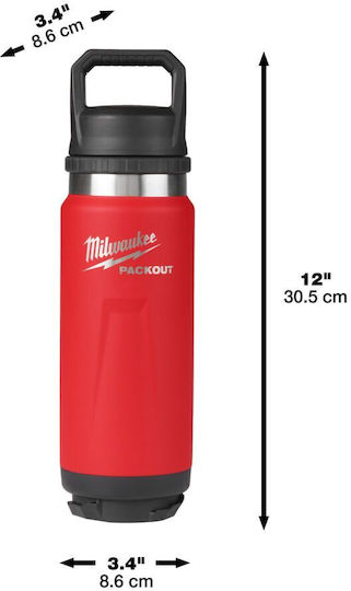 Milwaukee Packout Bottle Thermos Stainless Steel 710ml Red