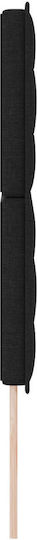 vidaXL LED Bed Headboard Wooden Black 160x128 cm