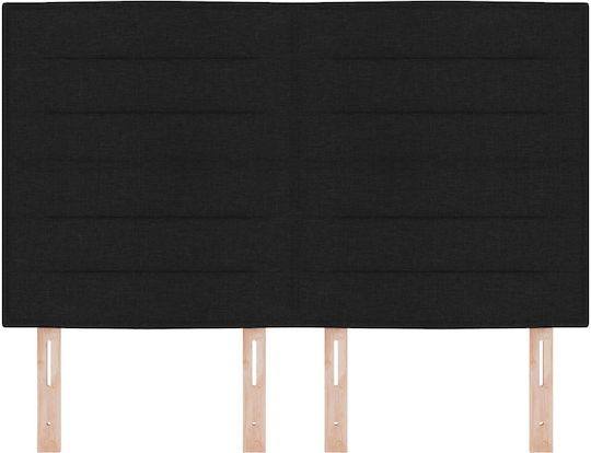 vidaXL LED Bed Headboard Wooden Black 160x128 cm