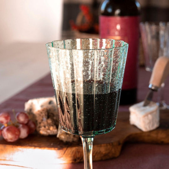 Laura Ashley Set of Green Glass Red Wine Glasses 380ml 4 Pieces
