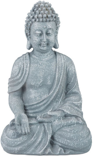 Decorative Buddha Figurine Symbol Happiness Relaxation 30 X 18 X 11 Cm Gray Relaxdays