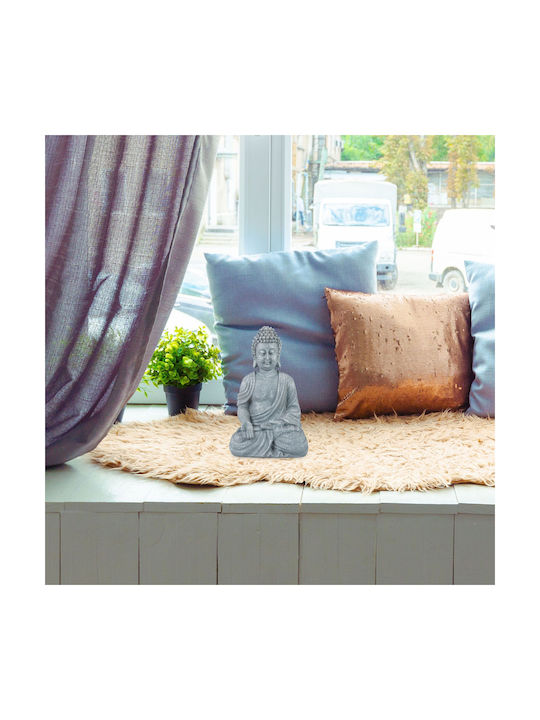 Figurină Decorativă Buddha Simbol Fericire Relaxare 30 X 18 X 11 Cm Gri Relaxdays
