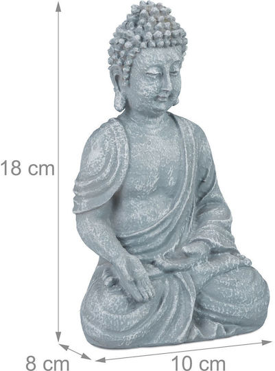 Figurină Decorativă Buddha Simbol Fericire Relaxare 18 X 10 X 8 Cm Gri Relaxdays