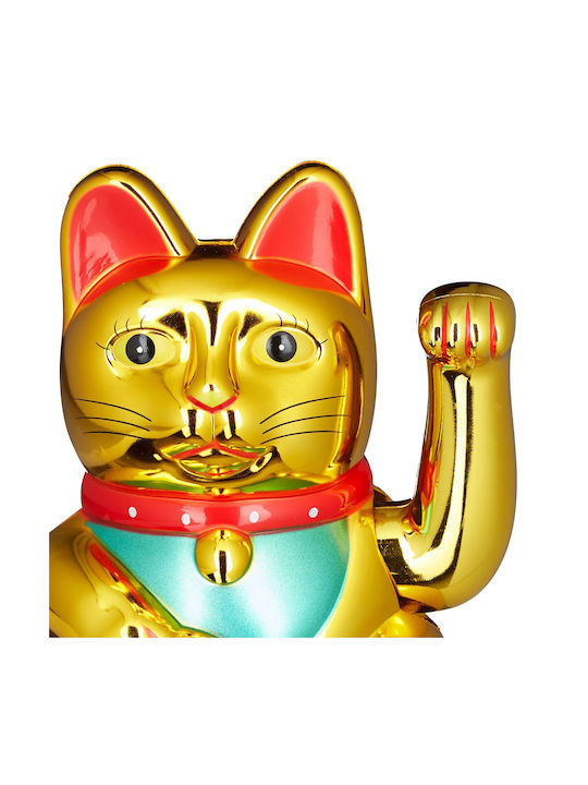 Lucky Cat Maneki Neko Gold Plastic 16 X 10 X 8 Cm