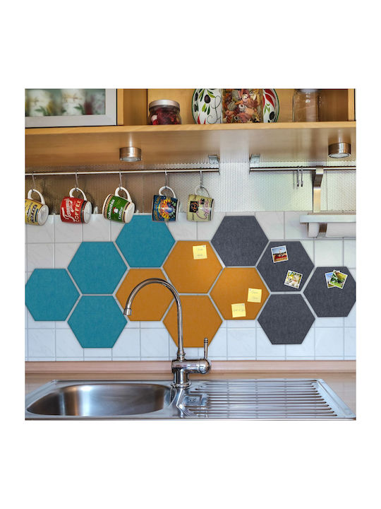 Autocolante de perete și murale Autocolante Decorative 12 Bucăți Albastre Galbene Gri 26 X 30 X 0.9 Cm