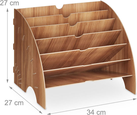 Органайзер за документи с 6 отделения, изработен от MDF, 27 x 34 x 27 см