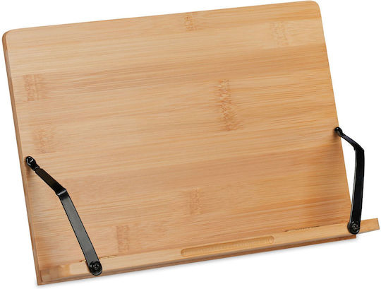 Suport pentru Carte Bamboo 2 Brațe Reglabile Pliabil 3.5 X 28 X 20 Cm Maro