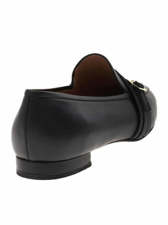 Δερμάτινα Γυναικεία Loafers σε Μαύρο Χρώμα