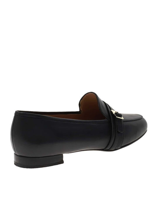 Δερμάτινα Γυναικεία Loafers σε Μαύρο Χρώμα
