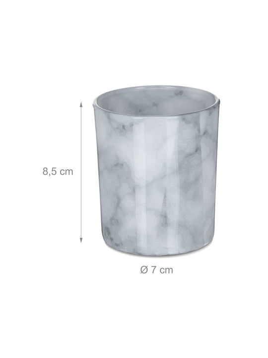 Set of 12 Candle Holders Gray Dimensions 8.5 x 7 cm Relaxdays