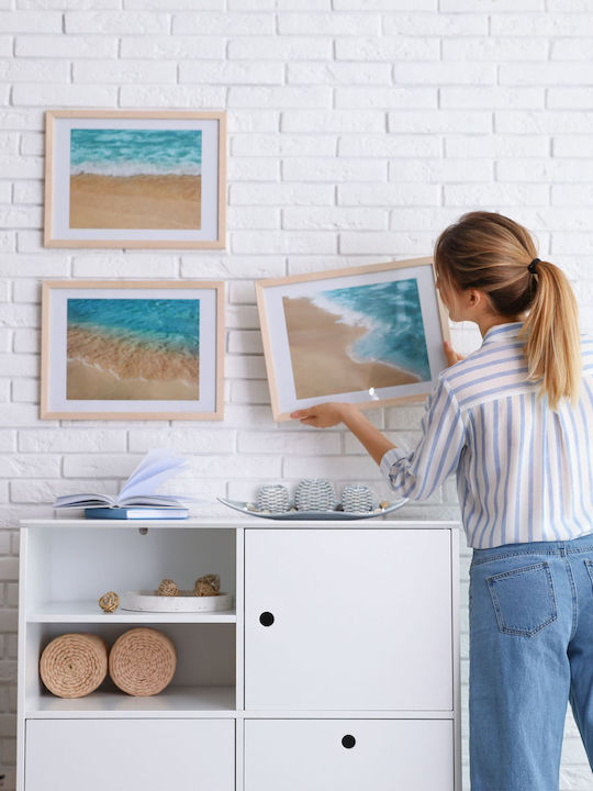 Set Suporturi Decorative pentru Lumânări 3 Lumânări Gri Alb Dimensiuni 7.5 X 38.5 X 16 Cm Relaxdays
