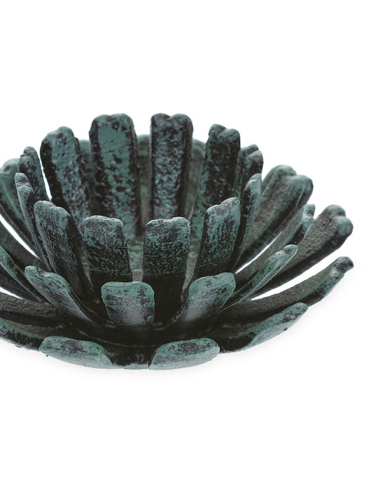 Set 2 suporturi pentru lumânări în formă de floare verde închis negru dimensiuni 6 x 13,5 cm Relaxdays