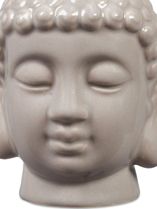 Suport pentru lumânări decorativ Buddha ceramic gri 9,5 X 8 X 8 cm