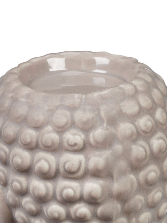 Suport pentru lumânări decorativ Buddha ceramic gri 9,5 X 8 X 8 cm