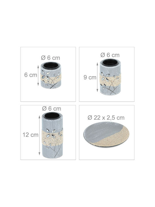 Set 3 Suporturi pentru Lumânări Multicolor Dimensiuni 13.5 X 22 Cm Relaxdays