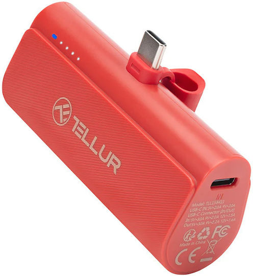 Tellur PD202 Power Bank 5000mAh 18W Power Delivery / Quick Charge 3.0 Κόκκινο