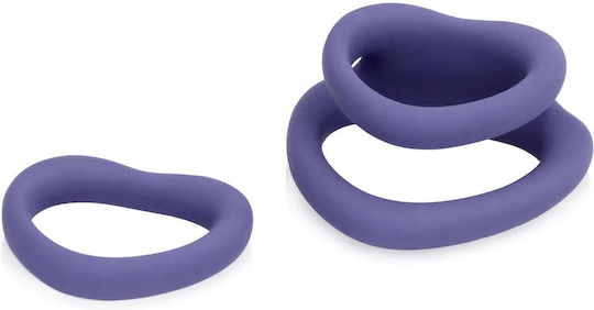 Erection Ring Set 3 Heart Cockring Set Violet Storm