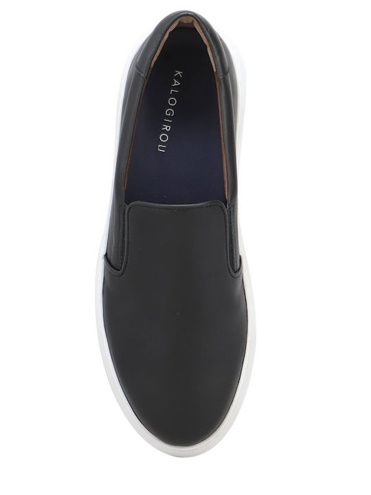 Leather Women's Moccasins in Black Color