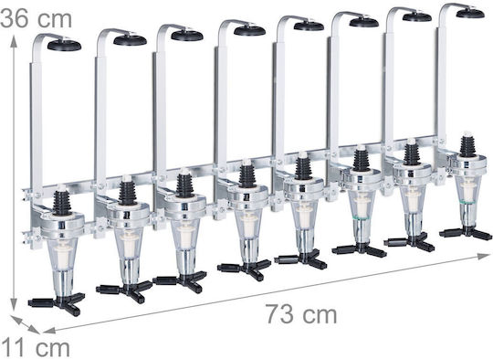Wall Dispenser 8 Bottles Relaxdays 73 X 36 X 11 Cm
