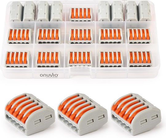 Set 19 Conectori Rapizi Blocuri Terminale Rapide Pârghie Instalații Electrice 5 Pini Tip 222-415