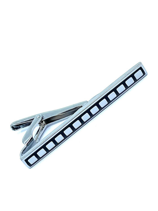Tie Clip in Silver in Black Colour