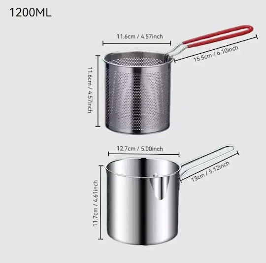 Ανοξείδωτη Κατσαρόλα Φριτέζα 1.2lt / Ανοξείδωτη Κατσαρόλα Φριτέζα 1.2lt /