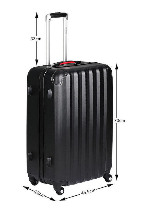 Troler mare pentru avion Monzana Exopack 45.5 X 28 X 70cm 4 roți rotire 360 ABS negru