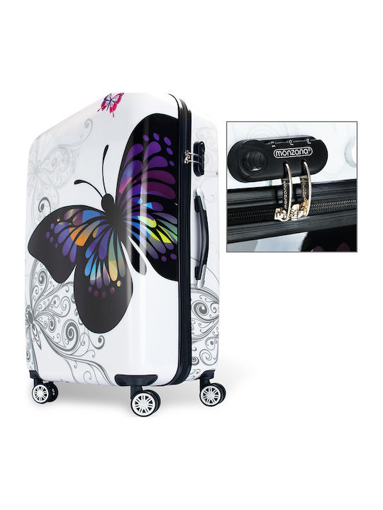 Troler mediu pentru avion Monzana Butterfly 68x43x27 cm 4 roți rotație 360 de grade policarbonat multicolor