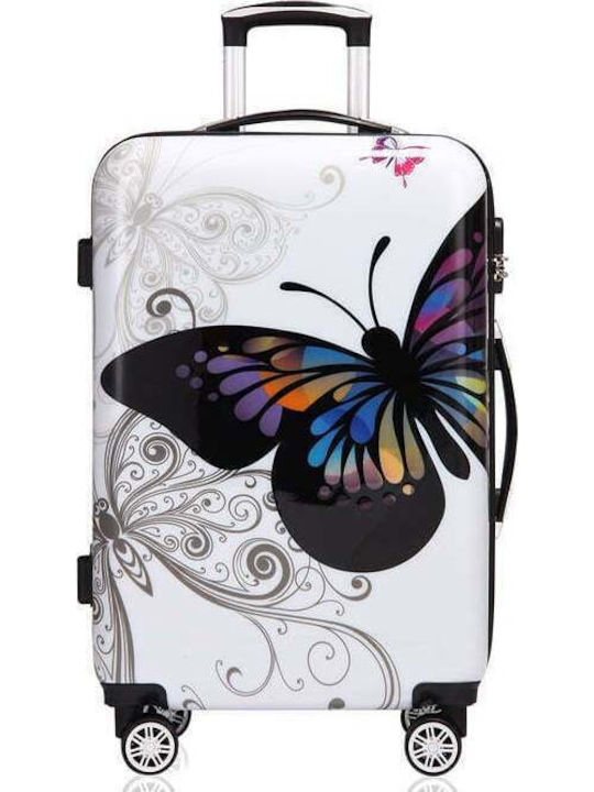 Troler mediu pentru avion Monzana Butterfly 68x43x27 cm 4 roți rotație 360 de grade policarbonat multicolor