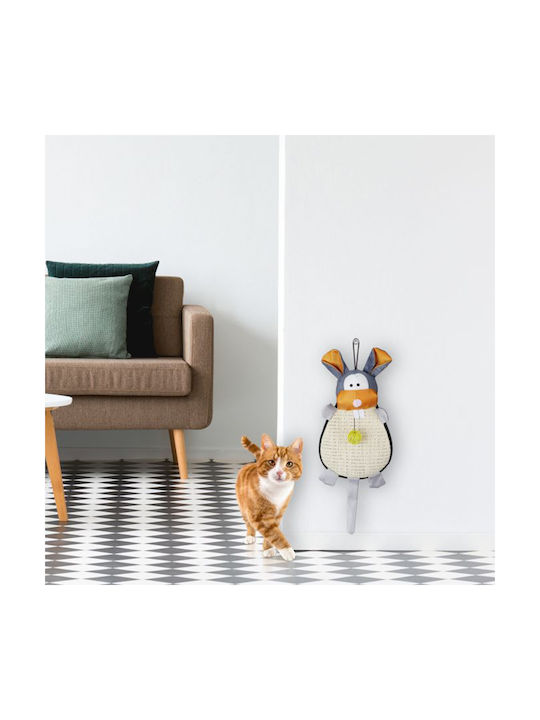 Cat Scratching Mat Toys Bell Ball Wall-mounted Sisal Multicolor