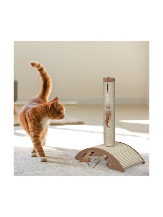 Cat Scratching Post 52 X 42 X 22 Cm Brown Cream