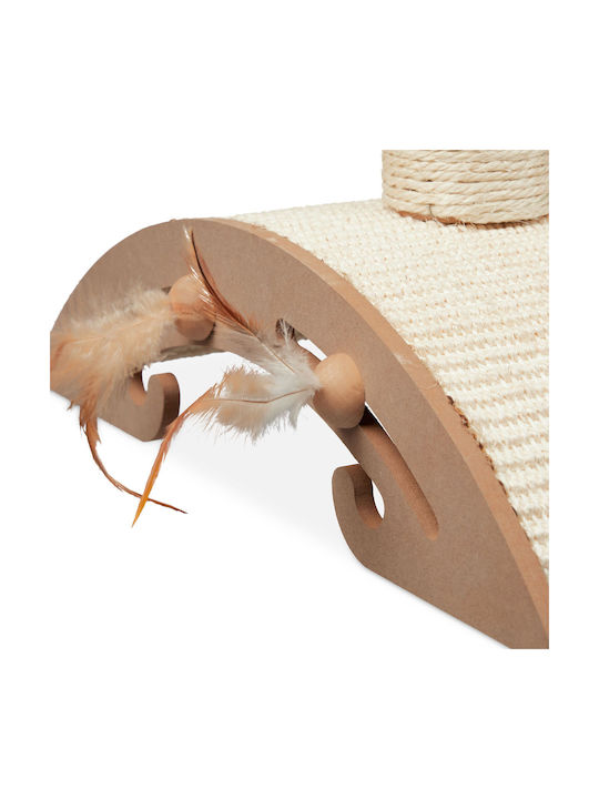 Cat Scratching Post 52 X 42 X 22 Cm Brown Cream