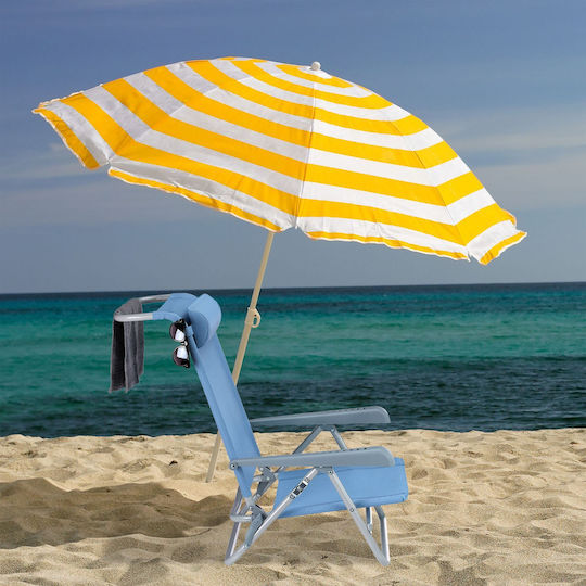 Foldable Lounge Chair Footrest Blue 38.5cm X 58cm X 112cm Relaxdays