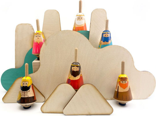 Svoora Wooden Spinning Top Greek Mythology For 5+ Years