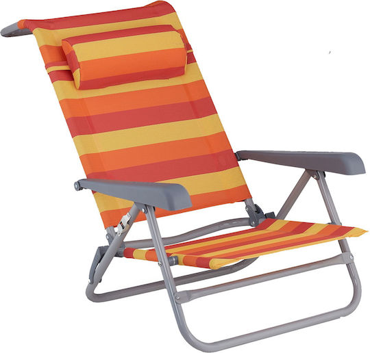 Șezlong pliabil cu suport pentru picioare, deschizător de sticle, 8 niveluri ajustabile, 79x59x18 cm, capacitate 120 kg, multicolor, Relaxdays