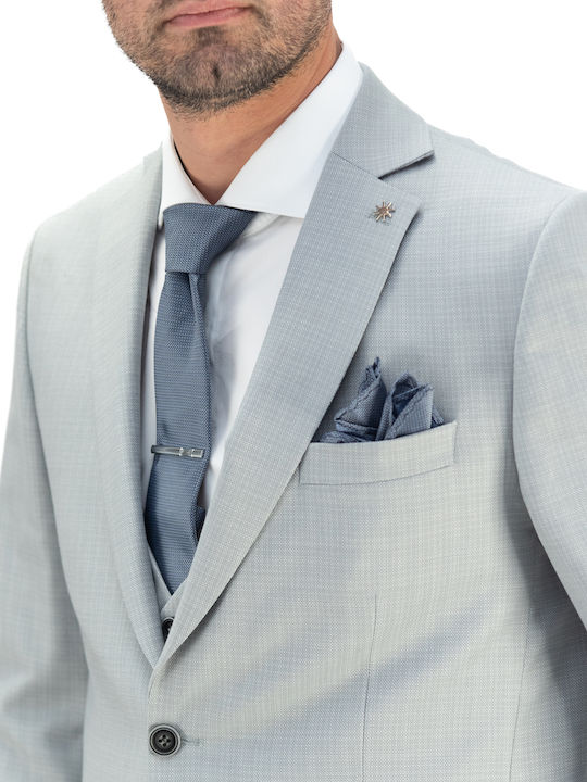 Men's Summer Suit with Vest Slim Fit Ice