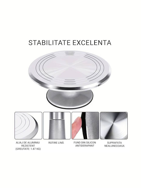 Tortieră din Aluminiu cu Picior Argintiu 30x30buc