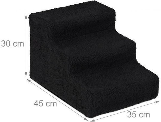 3-stufige Hundetreppe Relaxdays 30 x 35 x 45 cm Schwarz